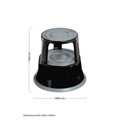 2 Tier Black Step Stool