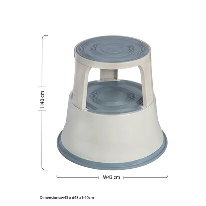 2 Tier Light Grey Step Stool