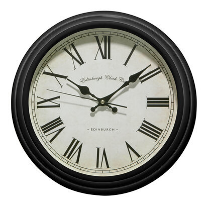 Robello 36cm Dia Black Lined Rim Wall Clock