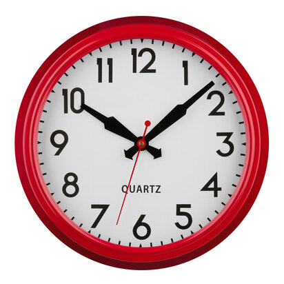 Trapani Red Metal Lined Rim Wall Clock