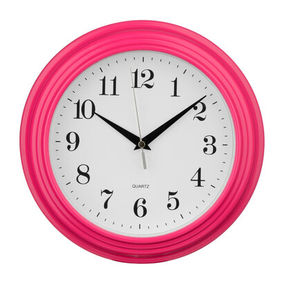 Elliot 25cm Dia Vintage Hot Pink Round Wall Clock