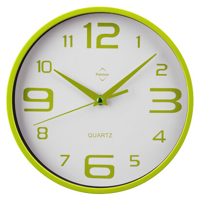 Anson Lime Green and White Plastic Wall Clock