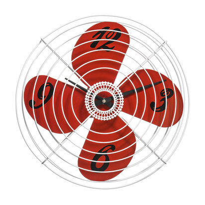 Misam 38cm Dia Red Retro Fan Design Wall Clock