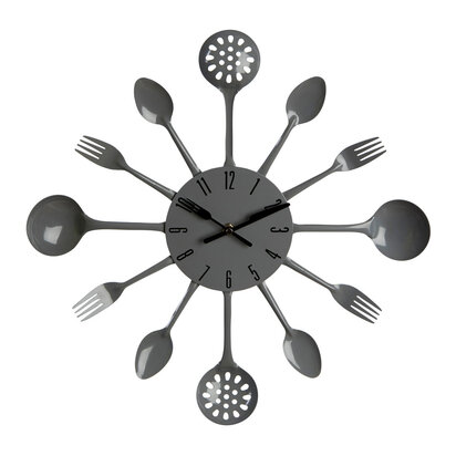 Romero 33cm Dia Grey Cutlery Wall Clock
