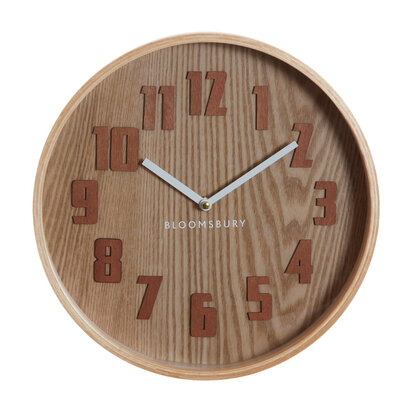 Vitus 30cm Dia Brown Grain Small Wall Clock