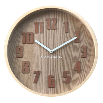 Vitus 30cm Dia Brown Grain Small Wall Clock