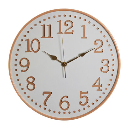 Vitus 40cm Dia White Wood with Gold Numbers Wall Clock