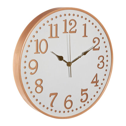 Vitus 40cm Dia White Wood with Gold Numbers Wall Clock