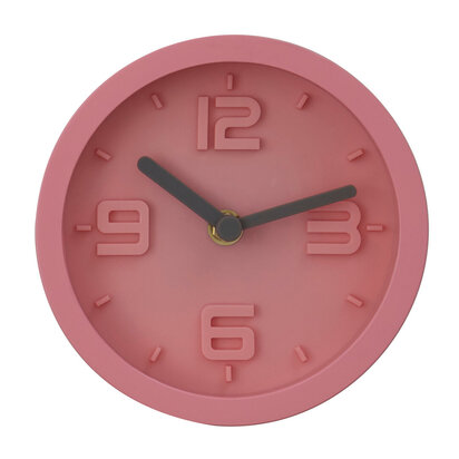 Elko 16cm Dia Pink Finish Embossed Effect Wall Clock