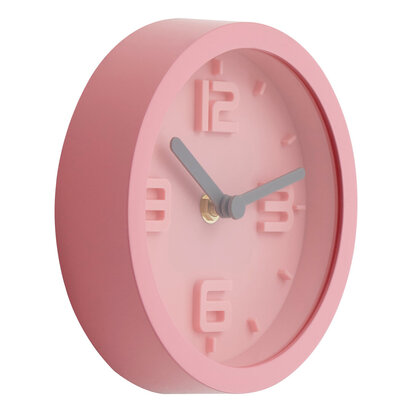 Elko 16cm Dia Pink Finish Embossed Effect Wall Clock