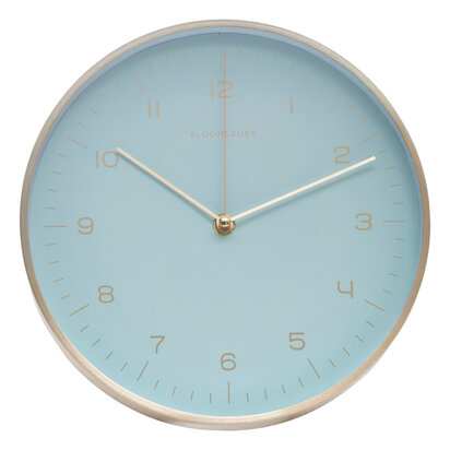 Elko 25cm Dia Gold and Mint Green Finish Wall Clock