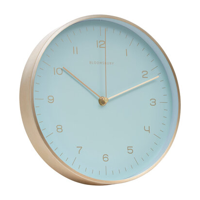 Elko 25cm Dia Gold and Mint Green Finish Wall Clock