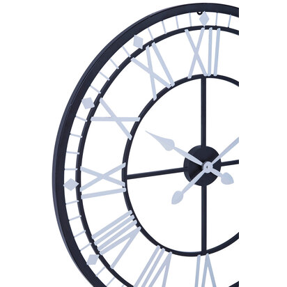 Vitus 80cm Dia Skeletal Wall Clock with Black Finish Frame