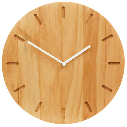Vitus 35cm Dia Natural Finish Oak Wood Wall Clock