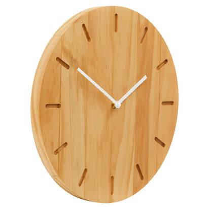 Vitus 35cm Dia Natural Finish Oak Wood Wall Clock