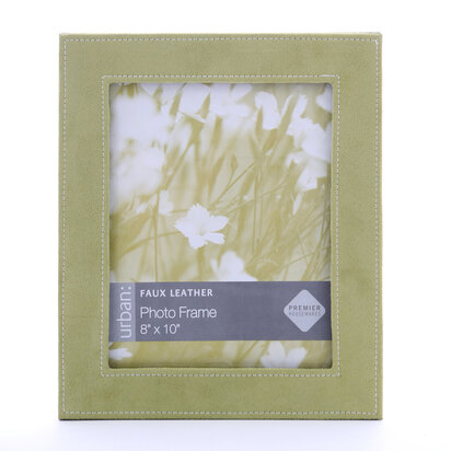 Suede Effect Light Green Faux Photo Frame