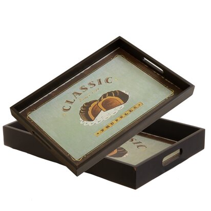 Le Chocolat Set Of Two Assorted Designs Trays