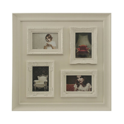 Maren 4 Photo Cream Plastic Multi Photo Frame