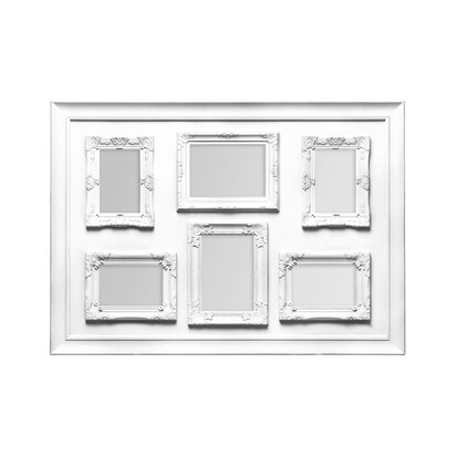 Maren White Contemporary 6 Photo Frame