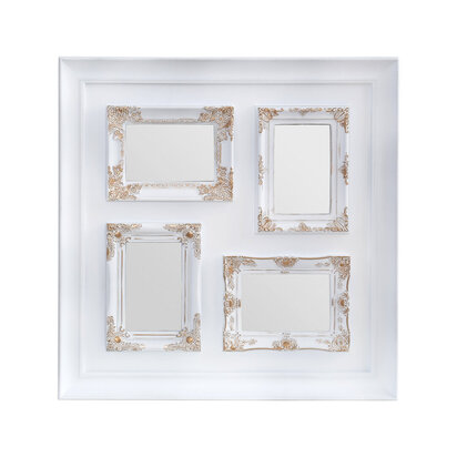 Maren Vintage Style White & Gold 4 Photo Frame