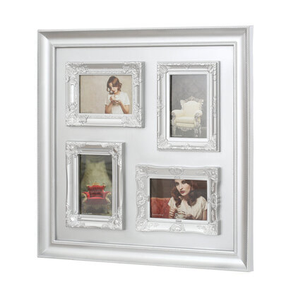 Ivyencott Vintage Style Silver 4 Photo Frame