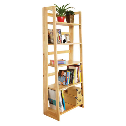Heva 5 Tier Tropical Hevea Wood Shelf Unit