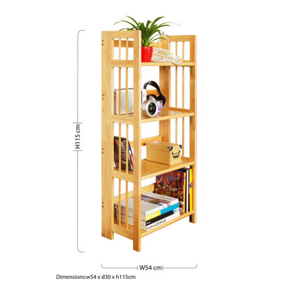 Heva 5 Tier Tropical Hevea Wood Shelf Unit