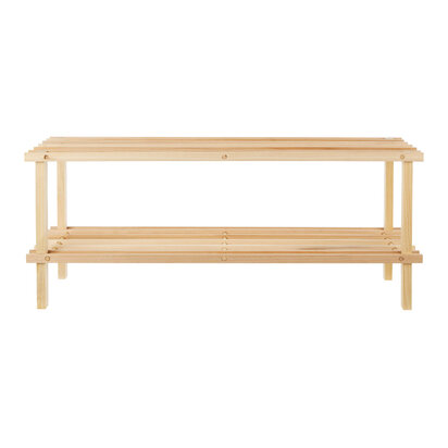 Arla Natural And Cedar Wood 2 Tier Shoe Rack
