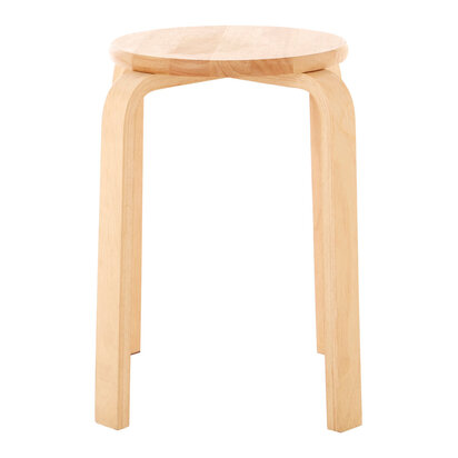 Heva Tropical Hevea Wood Stackable Round Stool