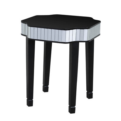 Clavier Black and Mirror Side Table