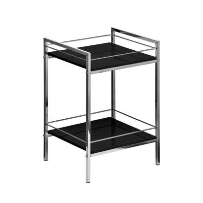 Quincy 2 Tier Black High Gloss Shelf Unit