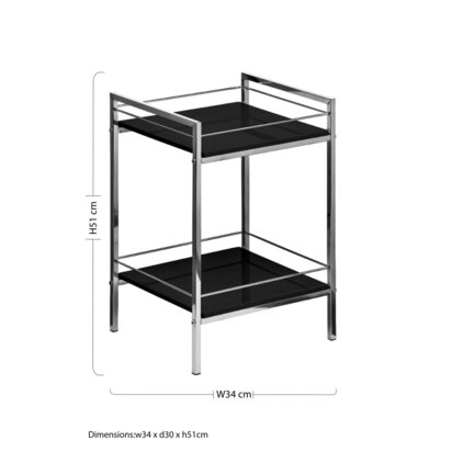 Quincy 2 Tier Black High Gloss Shelf Unit