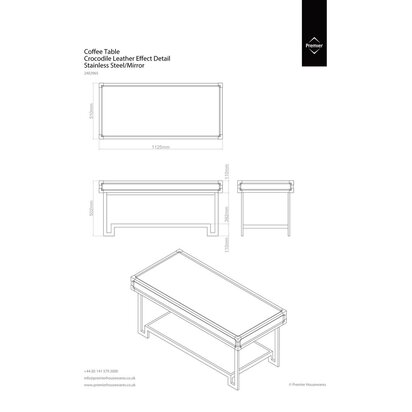 Carla Crocodile Leather Effect Coffee Table