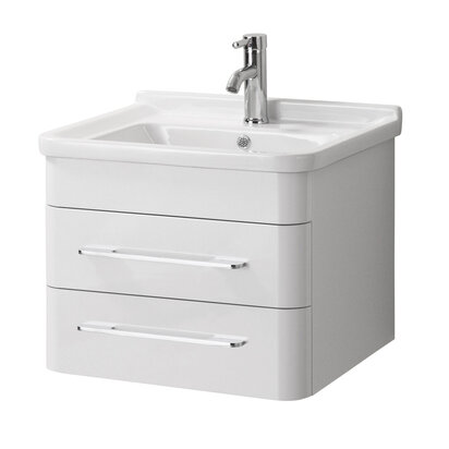 Savannah White Hi Gloss Under Basin 2 Drawer Cabinet
