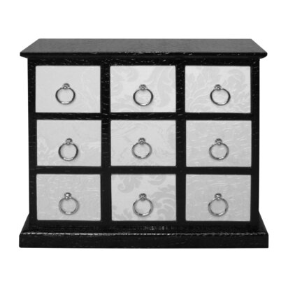 Fenormore 9 Drawer Crocodile Leather Effect Rectangular Cabinet