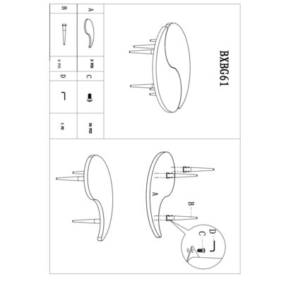 Lure  Yin-Yang Stainless Steel Coffee Table