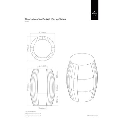 Lure Barrel Bar With 2 Storage Shelves