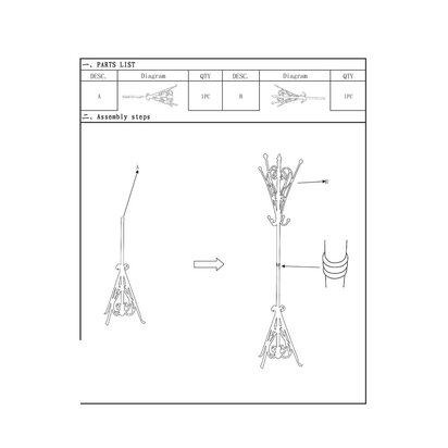 New York Loft Coat Stand With Straight Rods
