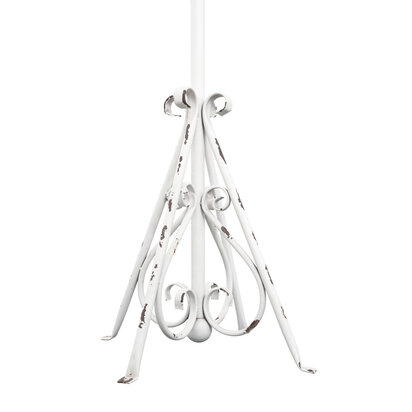 New York Loft White Distressed Finish Metal Coat Stand
