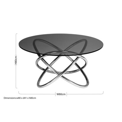 Cassy Smoked Glass Top Side Table