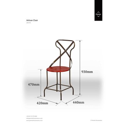Artisan Red Metal Seat Chair