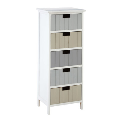 New England White 5 Drawers Chest