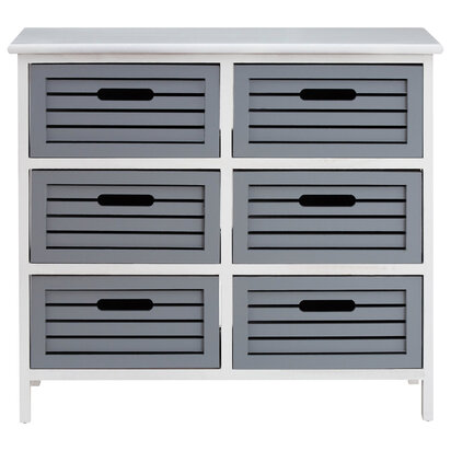 Vermont 6 Grey Drawers Unit