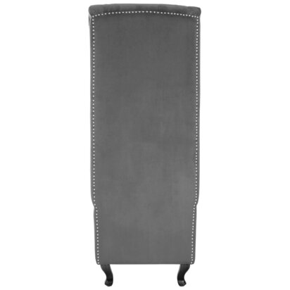 Regents Park Grey Velvet Tall Porter Chair