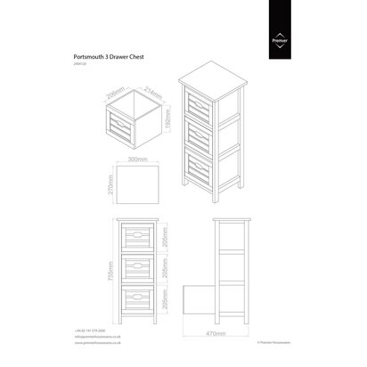 Portsmouth 3 Drawer Chest