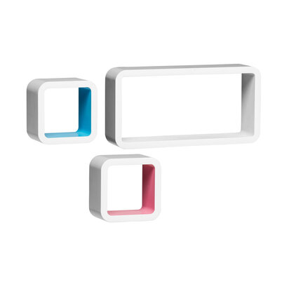 Set Of Three Varied White Wall Cubes