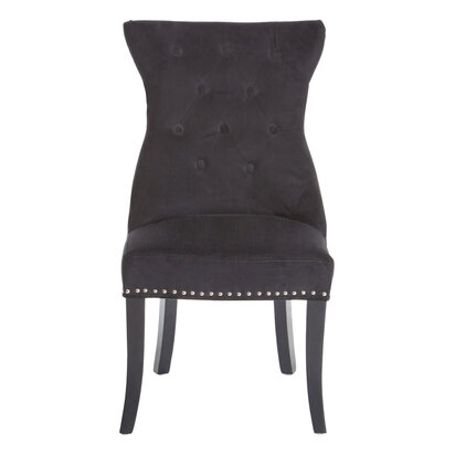 Regents Park Black Cotton Velvet Dining Chair