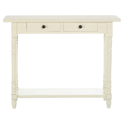 Noreton 2 Drawer Ivory Wooden Console Table