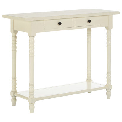 Noreton 2 Drawer Ivory Wooden Console Table