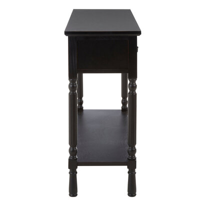 Heritage Three Drawer Vintage Black Wooden Console Table